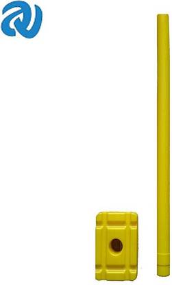VK A1VK Single Stump with Base 1 Wicket Plastic With Base for Cricket (Yellow)