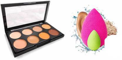 Miss Hot Contour 8 Shades Concealer Palette With Makeup