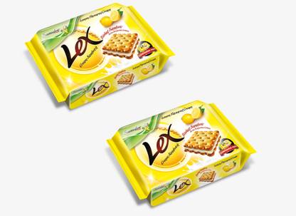 Samudra Lex Cream Sandwich Biscuits Lemon Flavour Cream Sandwich Biscuit