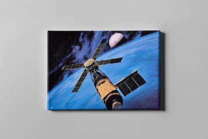 Canvas Painting High Quality Blue Color Satellite in space Canvas 18 inch x 24 inch Painting