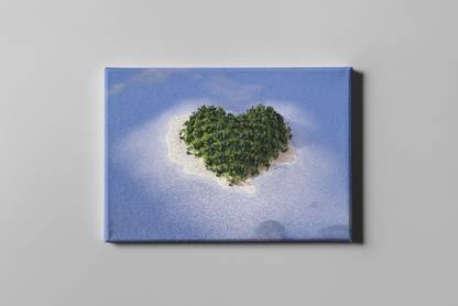 Canvas Painting High Quality heart shaped Island Canvas 24 inch x 36 inch Painting