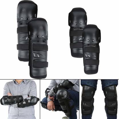 ZIGLY Motorcycle Cycling Knee Elbow Pads Protector Knee Guard, Elbow Guard Free Black