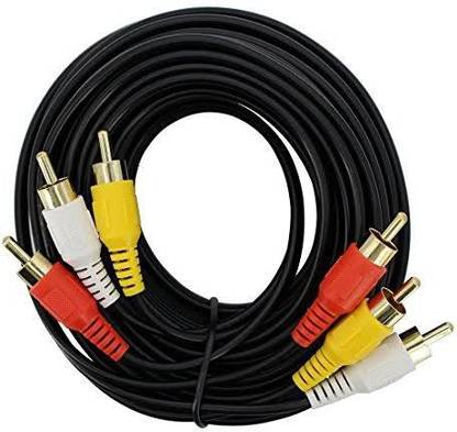 techut  TV-out Cable 5 Meter 3 RCA to 3 RCA Audio video Cable For TV Set Top Box