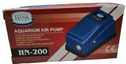 HANA HN-200 Aquarium Air Pump with 2 Speed Control (Slow & Fast) Single Way Connector for fish tank Air Aquarium Pump