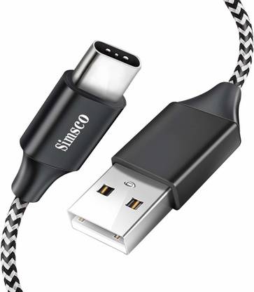 simsco USB Type C Cable 1 m Unbreakable Nylon Braided Fast Charging C Type Cable