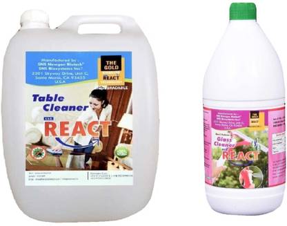 react GLASS CLEANER 1 LTRE AND TABLE CLEANER 5 LTRE (PACK OF 2)