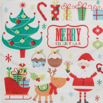 The Tissue Store Merry Christmas Paper Napkin Party Tissues tissue - Style 08 Multicolor Paper Napkins