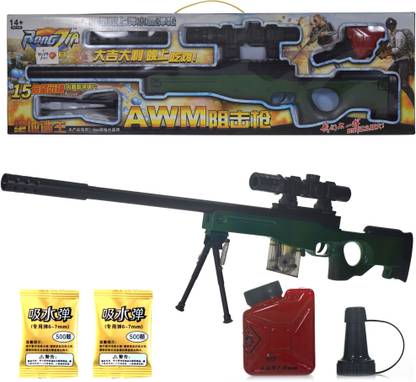WISHKEY PUBG AWM Gun Toys Set with Scope , Water Bullets , Stand and Silencer for Kids Guns & Darts