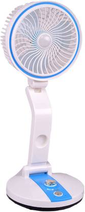 Onshoppy Powerful Rechargeable Table Cum Wall AC DC Fan with 21 SMD LED Light (Multicolor) R-2018 USB Fan