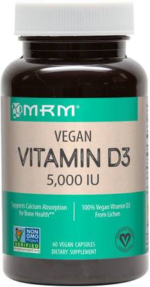 MRM Vegan Vitamin D3, 5,000 IU, 60 Vegan Capsules