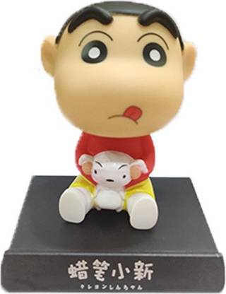 PA08Prise Anime Character Shin-chan Shake Bobble Head with Mobile Holder Car Dashboard Office Desk Table Top with Box
