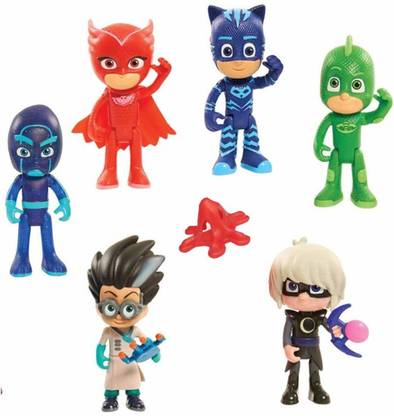 HALO NATION Pj Masks Hero Figures - Set of 6 - Include Catboy, Owlette, Gekko, Romeo, Luna Girl, Night Ninja & Their Accessories