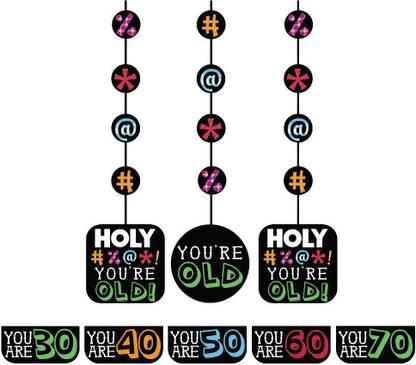 Creative Converting Holy Bleep 3 Count Hanging Cutout Party Decorations With Customiz