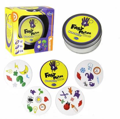 Fast Moving Hands Dobble Game for Travelling , Hand Eye Coordination, Matching Pictures Card Game for 6+ Years