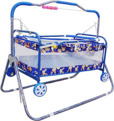 CONFIADO baby bassinet swing cradle for new born babies jhula with net Model-C5 BLUE Bassinet