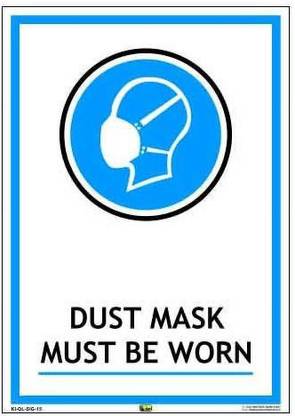 Mr. SAFE DUSK MASK MUST BE WORN Sign In Sun Board / Foam Sheet 3 mm A3 (12 Inch X 18 Inch) Emergency Sign