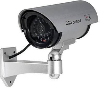 DP MART Realistic Looking Dummy Security CCTV Fake Bullet Camera With Flashing LED Light Indication Security Camera (10 Channel) Security Camera