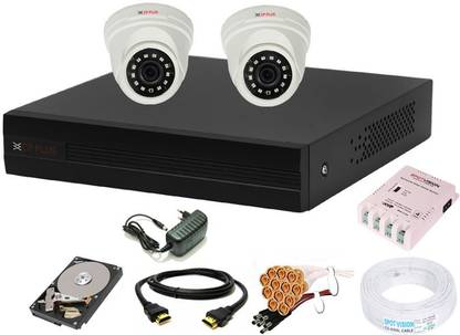 CP PLUS 4 Channal HD DVR 1080p 1Pcs,Indoor Camera 2.4 MP 2Pcs,500 GB Hard Disk,Full combo set Security Camera