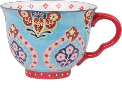 chumbak Wispy Florets- Blue Ceramic Coffee Mug