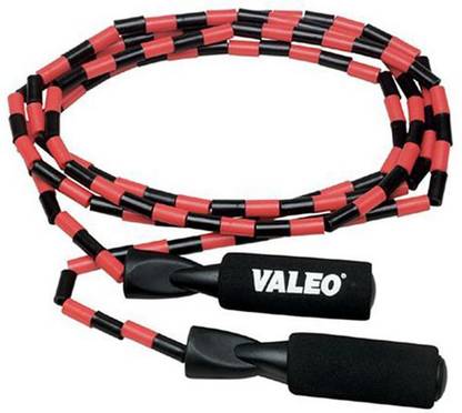 Valeo Beaded Jump Rope, Adjustable 9-Foot Length With Durable Plastic B Freestyle Skipping Rope