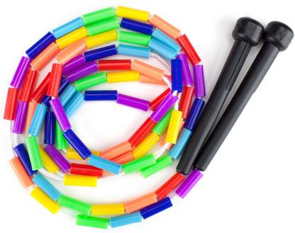 HOLCUS RAINBOW JUMP ROPE WITH PLASTIC BEAD SEGMENTATION Beaded Skipping Rope