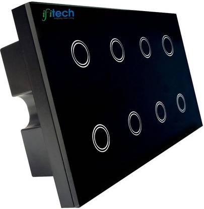IFITech 8 Gang Smart Home Automation Touch Switch, WiFi Control Switch,Crystal Tempered Glass - Works with Home/APP Remote Control Smart Switch