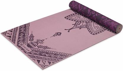 Gaiam Yoga Mat Premium Print Reversible Extra Thick Non Slip Exercise Purple 5 mm Yoga Mat