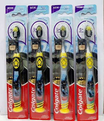 Colgate Kid 5+ Years Toothbrush...Batman...Pack of 4 Extra Soft Toothbrush