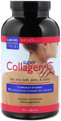 NeoCell Super Collagen+C, Type 1 & 3, 6,000 mg, 360 Tablets