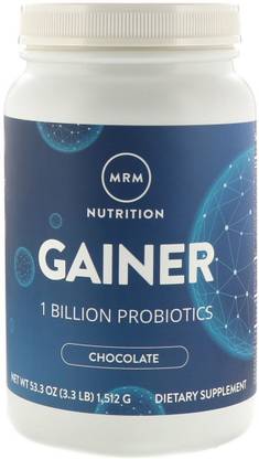 MRM Gainer with1 Billion Probiotics, Chocolate, 3.3 lb (1,512 g)