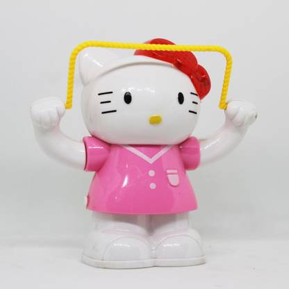 SK Toy world Hello Kitty Battery Operated Toy with Rope Skipping Action, Lights and Music, Best for Kids and Gifting Purpose