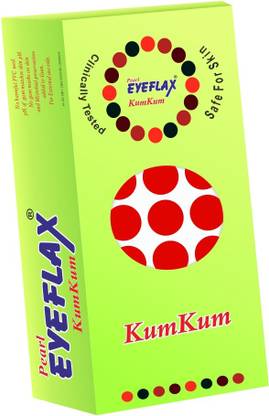 PEARL EYEFLAX Kumkum Bindi Red Round Box with 15 Flaps RR 2 (Red) Forehead Red Bindis