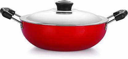 Sundry DOLPHIN Non-Stick Flat Base 2 liter Kadai with Lid, 23cm. Kadhai 24 cm diameter with Lid 0 L capacity