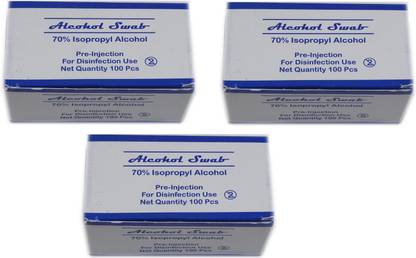 Cityhealth Medium Pads Individually Sealed Ideal for Pre-injection Skin Prep Contains 70% Isopropyl 300 Alcohol Swab For Disinfection Use
