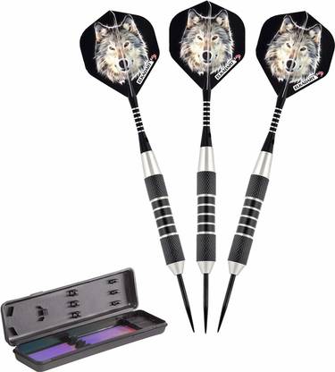 Elkadart Lone Wolf Steel Tip Darts With Storage/Travel Case -- 23 Grams Steel Tip Dart
