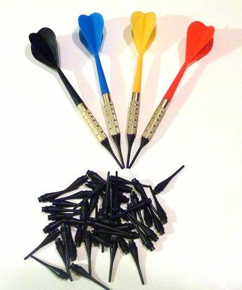 Dart Pro Plastic Soft Tip Darts Lot Of 12 Assorted Colors Plus 50 Extra Ti Soft Tip Dart