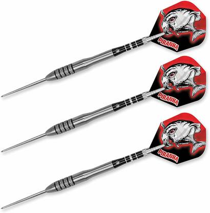 Dart World Piranha 90% Tungsten Steel Tip Darts Knurled Grip -- 25 Gram [ Steel Tip Dart