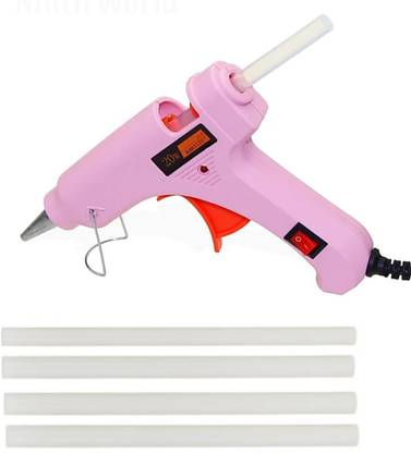 texla ACCURA 20WATT HOT MELT GLU GUN WITH ON OFF SWITCH INDICATOR AND FREE 5 CRYSTAL CLEAR GLU STICKS STANDARD TEMPRATURE CORDED GLU GUN Standard Temperature Corded Glue Gun