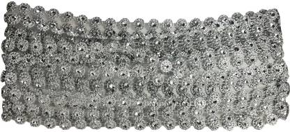 Uniqon CWG0060 (9 Mtr) Roll Of Silver China Mini Circle Gota Patti Embroidery Trim Lace Border with 0.254 cm Width for Saree,suit,dresses Embellishment,fashion Designing,craftworks Lace Reel