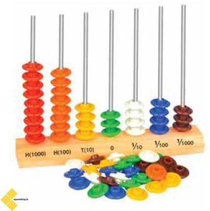 Square Drop Decimal Abacus 70 beads with 7 wire - Place of Value - Mathematics - Geometry Brain Boosting Mathematical Activities for Age 5+ Years Old Kids - Do It Yourself Mathematics Activity Kit