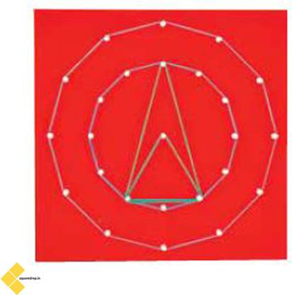 Square Drop Circular Geoboard Mathematics - Geometry Brain Boosting Mathematical Activities for Age 5+ Years Old Kids - Do It Yourself Mathematics Activity Kit