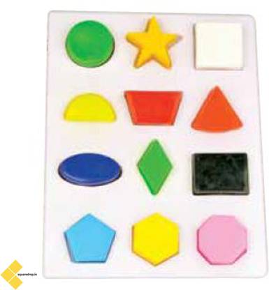 Square Drop Geometrical Figure Woodwn - Mathematics - Geometry Brain Boosting Mathematical Activities for Age 5+ Years Old Kids - Do It Yourself Mathematics Activity Kit