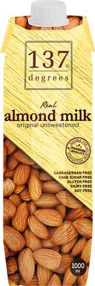 137 Degrees Almond Milk Unsweetened ( Non Dairy ) Vegan Milk Substitute Almond Milk, UnSweetened