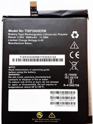 FULL CELL Mobile Battery For  Panasonic Eluga Ray Max TIPS3000ERM
