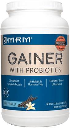 MRM Gainer With Probiotics, Rich Vanilla, 3.3 lbs (1512 g) Weight Gainers/Mass Gainers