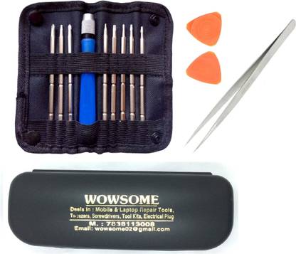 WOWSOME Mobile Repairing Tools Kit With Tweezer and 2 Plastic Openers for Mobiles, PDA, Laptop Precision Screwdriver Set