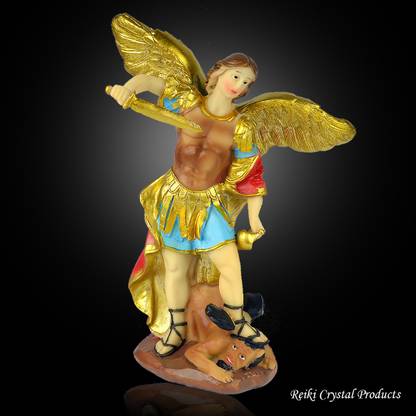 CRYSTU Feng Shui Archangel Michael Statue Arch Angel Showpiece Idol For Home And Office Religious Decoration 8 inch Approx Decorative Showpiece  -  20 cm
