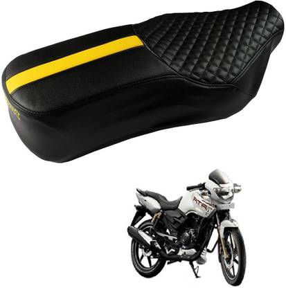 elegant Apache RTR 180-Cameo-Black & Yellow Single Bike Seat Cover For TVS Apache RTR 180