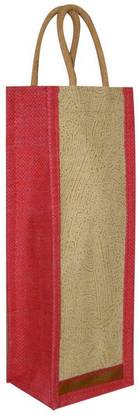 A&A Jute Eco-Friendly Water Bottle Wine Bottle Carry Bag 1.5 Liter Capacity