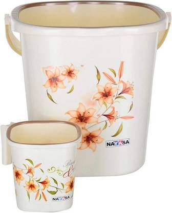 NAYASA Classic Flower print 25 L Plastic Bucket